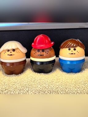 Lot Of 3 Play Dolls Fisher- Price "Chunkie". Good Pre-owned Condition.